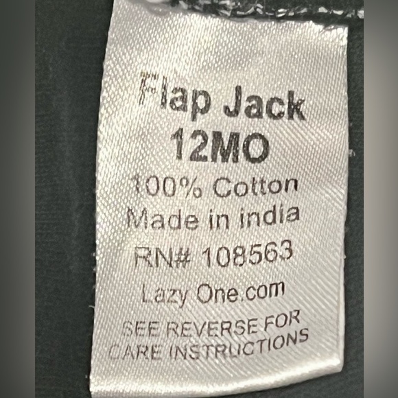 Flap Jack 12m black cream 1-pc Romper snap Baby Bear infant outfit - Picture 6 of 7